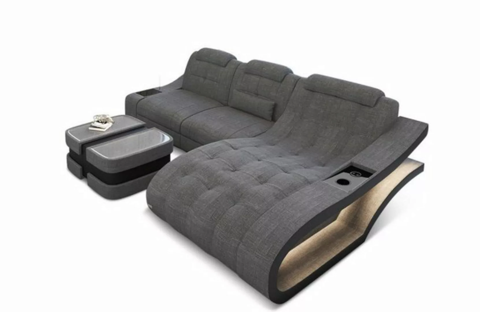 Sofa Dreams Ecksofa Polster Stoff Sofa Elegante H - L Form Stoffsofa Couch, günstig online kaufen