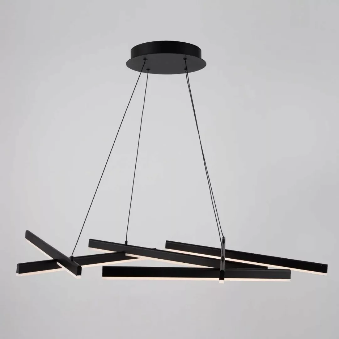 LED Pendelleuchte Line in Schwarz 6x 75W 21000lm günstig online kaufen