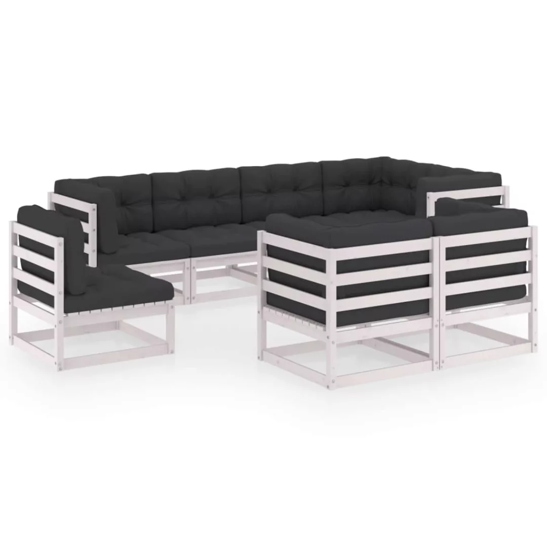 8-tlg. Garten-lounge-set Mit Kissen Kiefer Massivholz günstig online kaufen