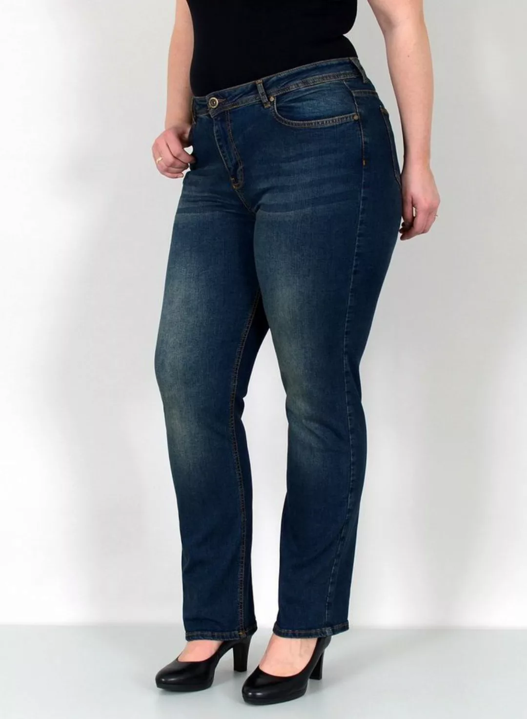 ESRA Straight-Jeans FG1 Damen Jeans High Waist Straight Fit, Straight Leg J günstig online kaufen