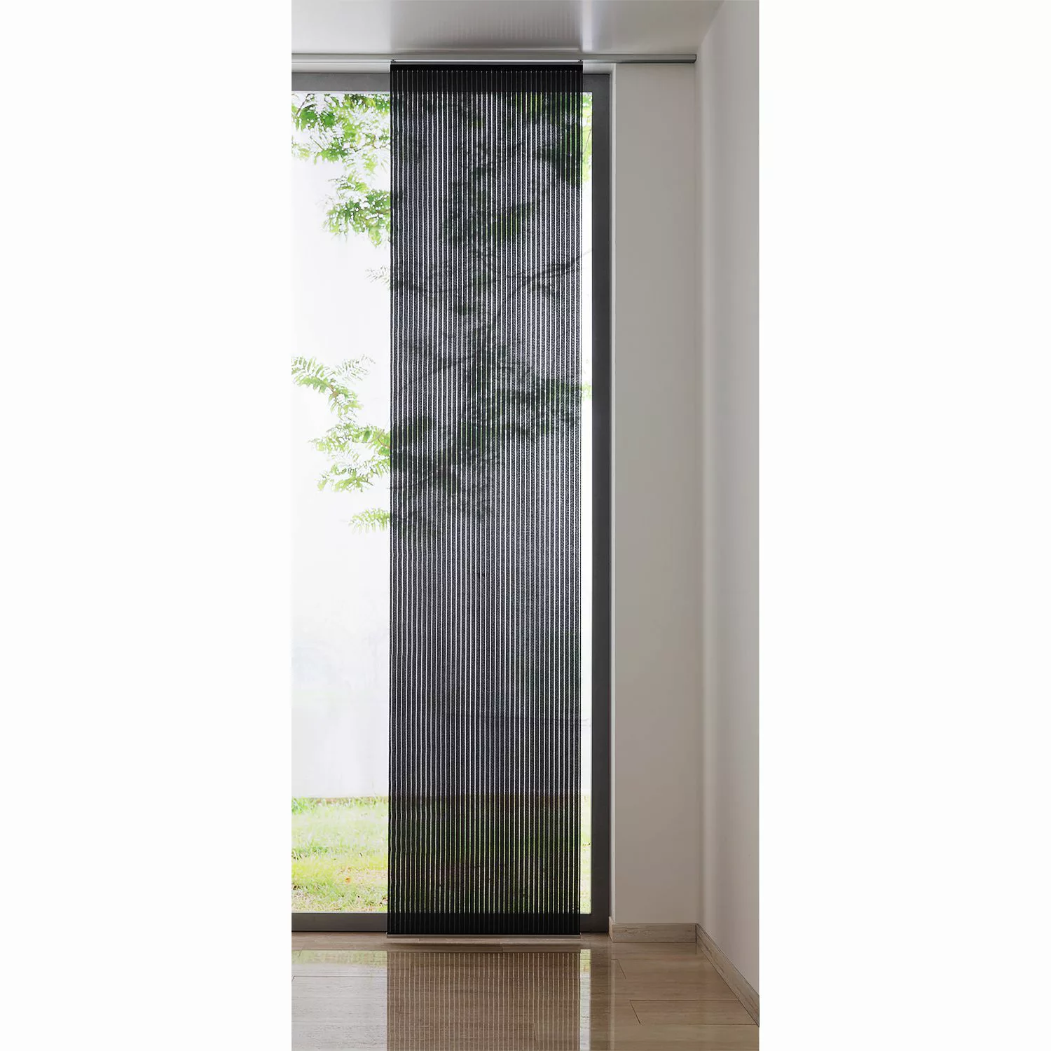 home24 mydeco Flächenvorhang Stripe Grau Modern 60x300 cm (BxH) Kunstfaser günstig online kaufen