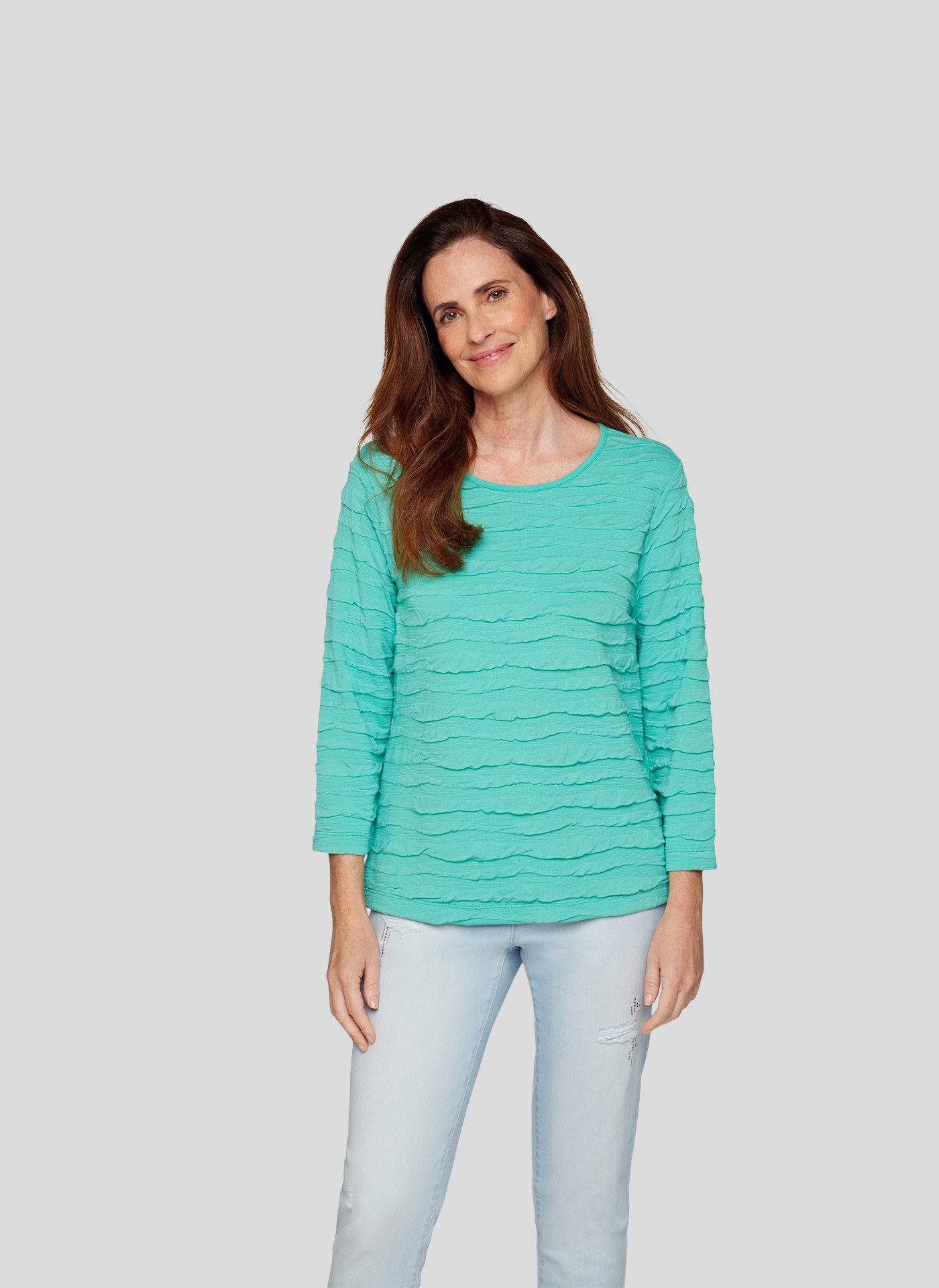 Rabe 3/4-Arm-Shirt mit Wellen-Struktur günstig online kaufen