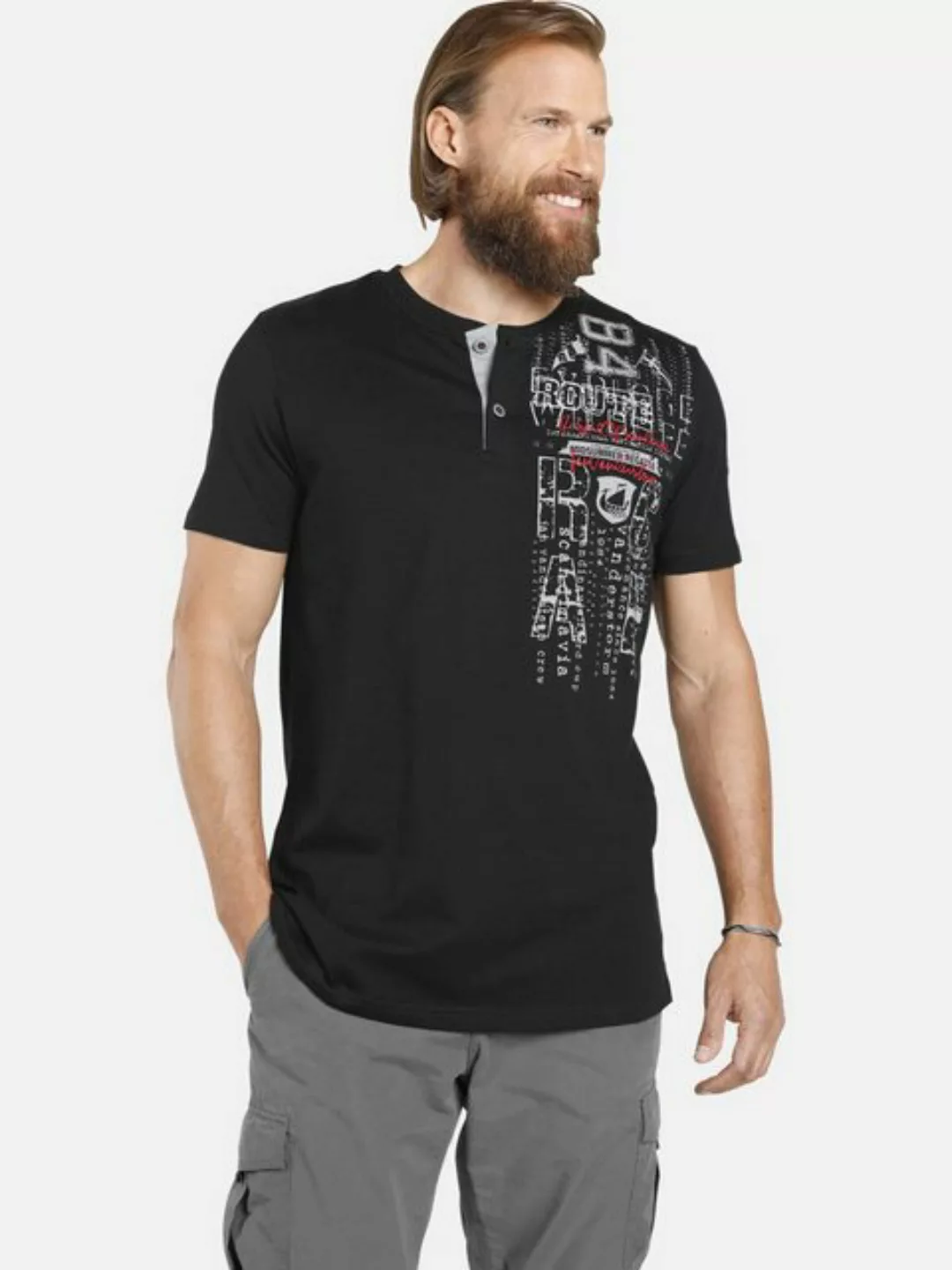 Jan Vanderstorm T-Shirt PAALE T-Shirt mit Serafinokragen günstig online kaufen