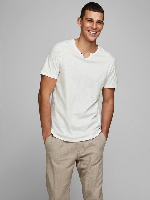 Jack & Jones T-Shirt Basic T-Shirt V-Neck Kurzarm mit Knöpfen JJESPLIT 5545 günstig online kaufen