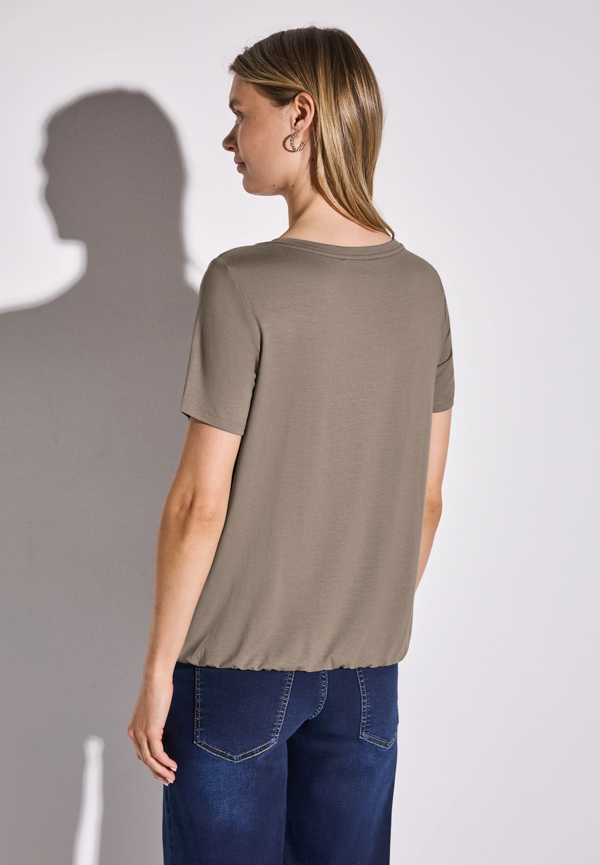 STREET ONE T-Shirt, mit Elastiksaum günstig online kaufen