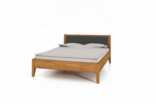 Natur24 Einzelbett Bett Sydo 9 Wildeiche massiv 120x200cm mit Polsterkopfte günstig online kaufen