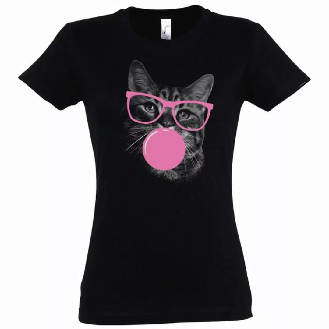 Youth Designz T-Shirt Katze Kaugummi Damen Shirt mit lustigem Frontprint günstig online kaufen