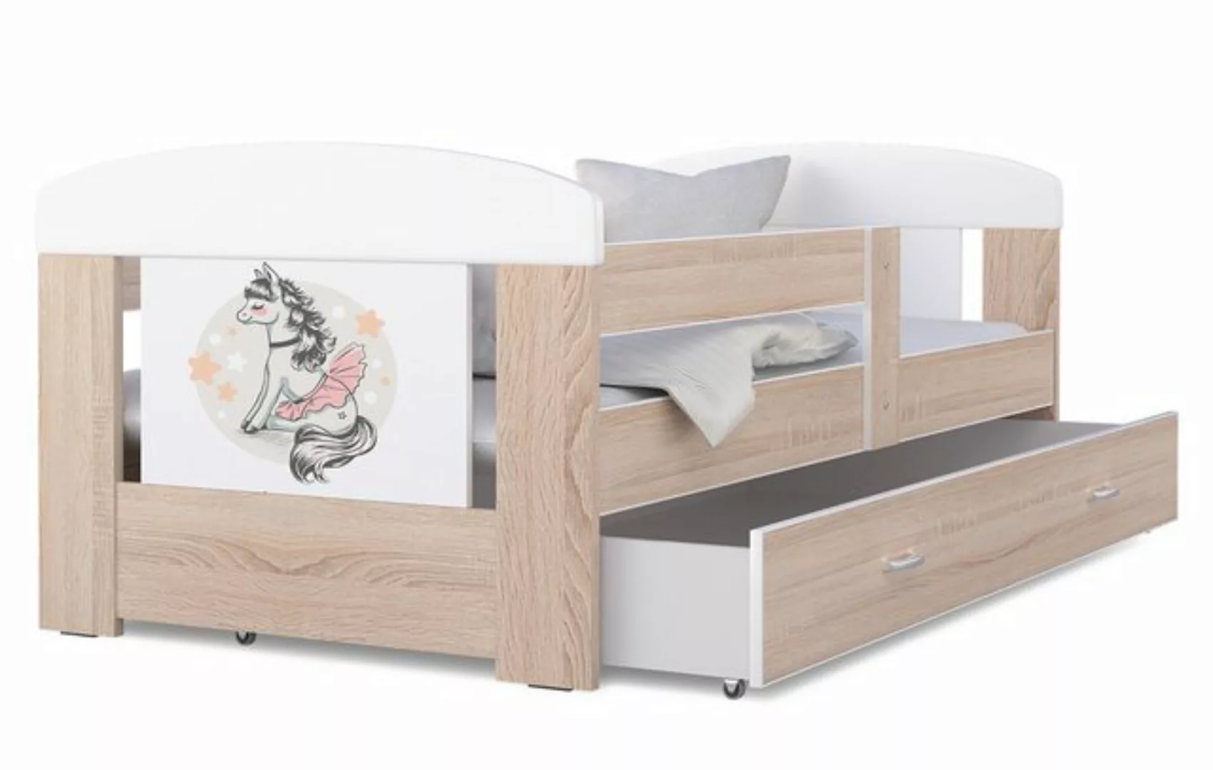 AJKmeble Kinderbett Jugendbett Pferd Motiv 80x140cm, 80x160cm, 80x180cm ink günstig online kaufen