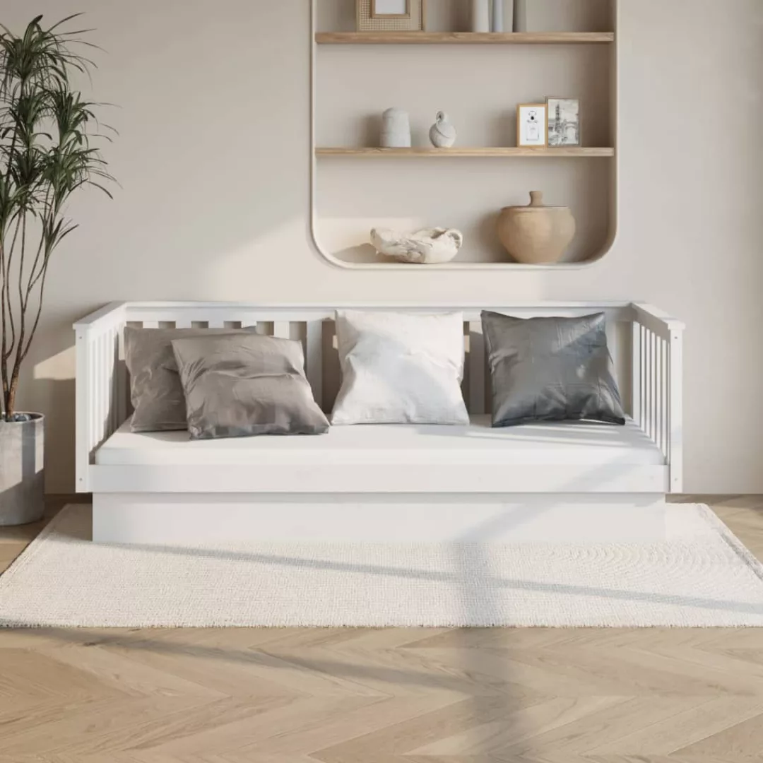 vidaXL Bettgestell Gästebett Tagesbett Weiß 80x200 cm Massivholz Kiefer Bet günstig online kaufen