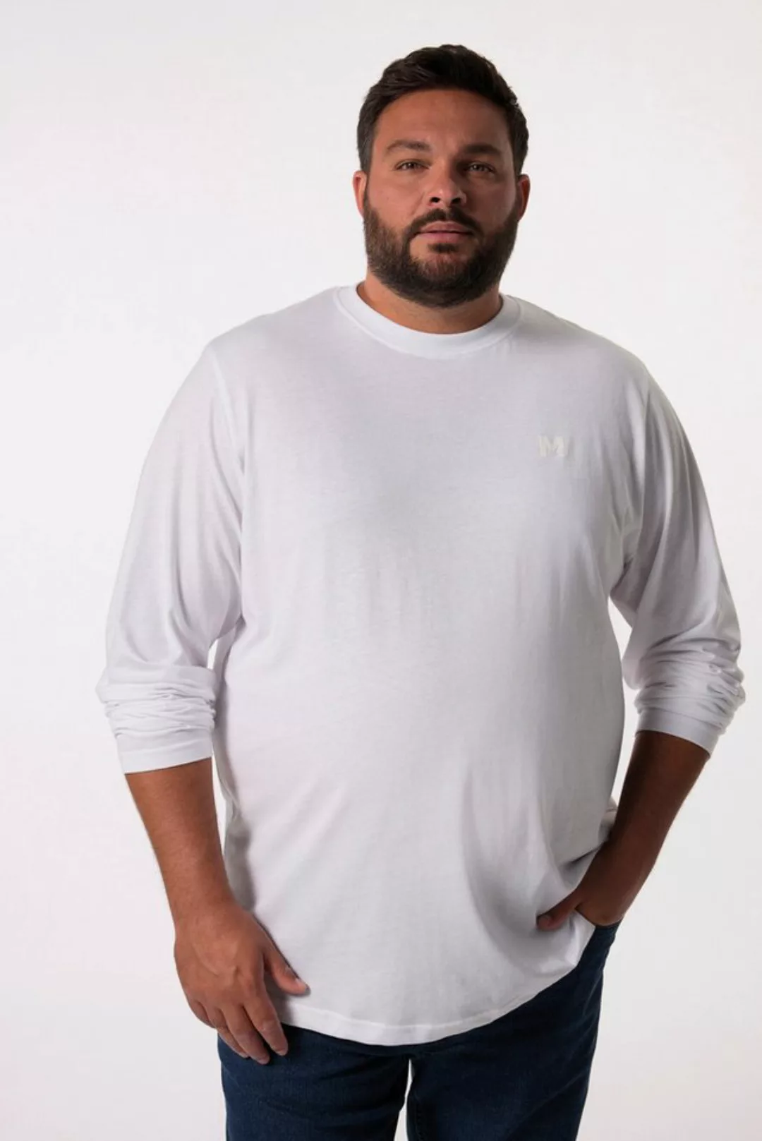 Men Plus T-Shirt Men+ Langarmshirt Basic Rundhals bis 8 XL günstig online kaufen