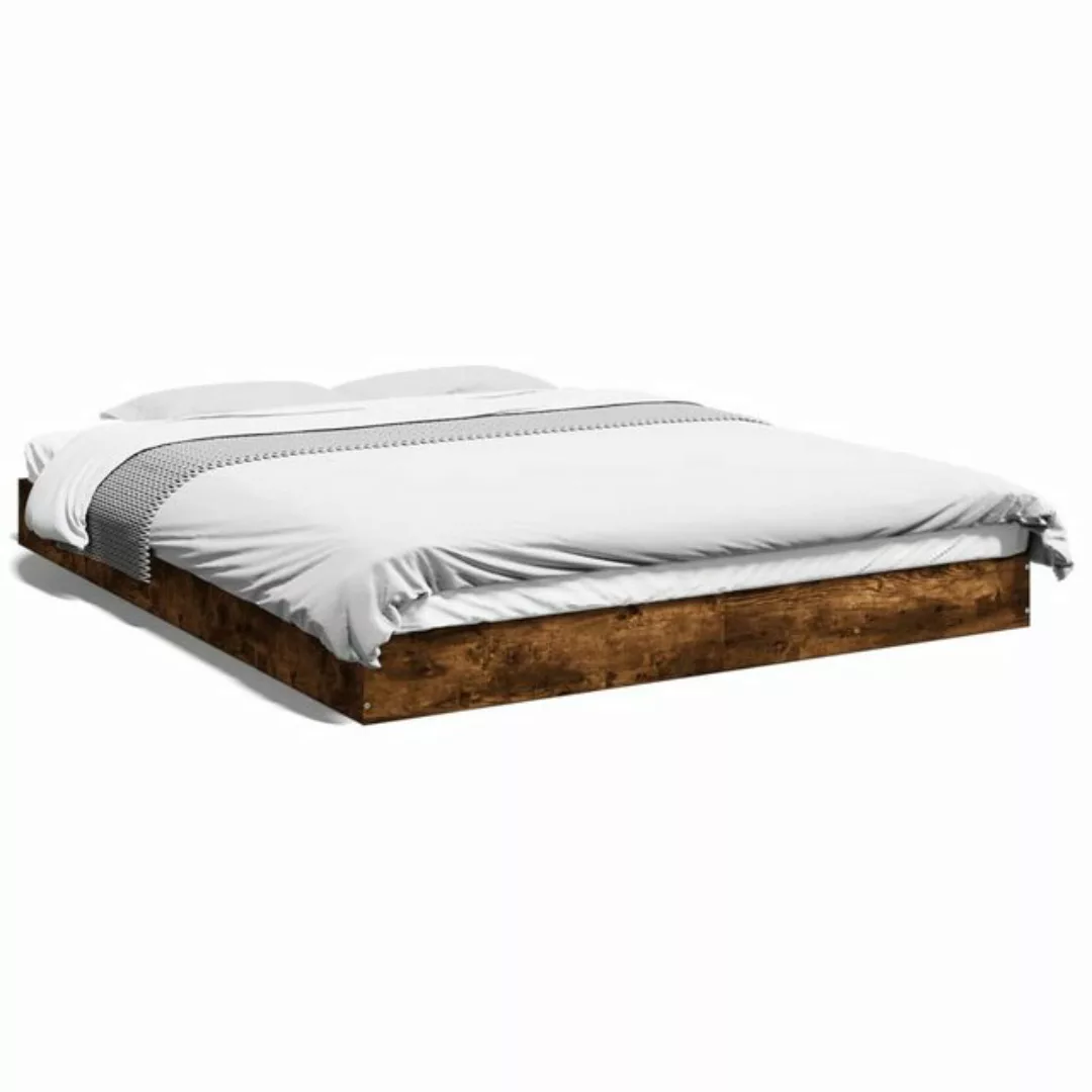 vidaXL Bett Bettgestell Räuchereiche 150x200 cm Holzwerkstoff günstig online kaufen