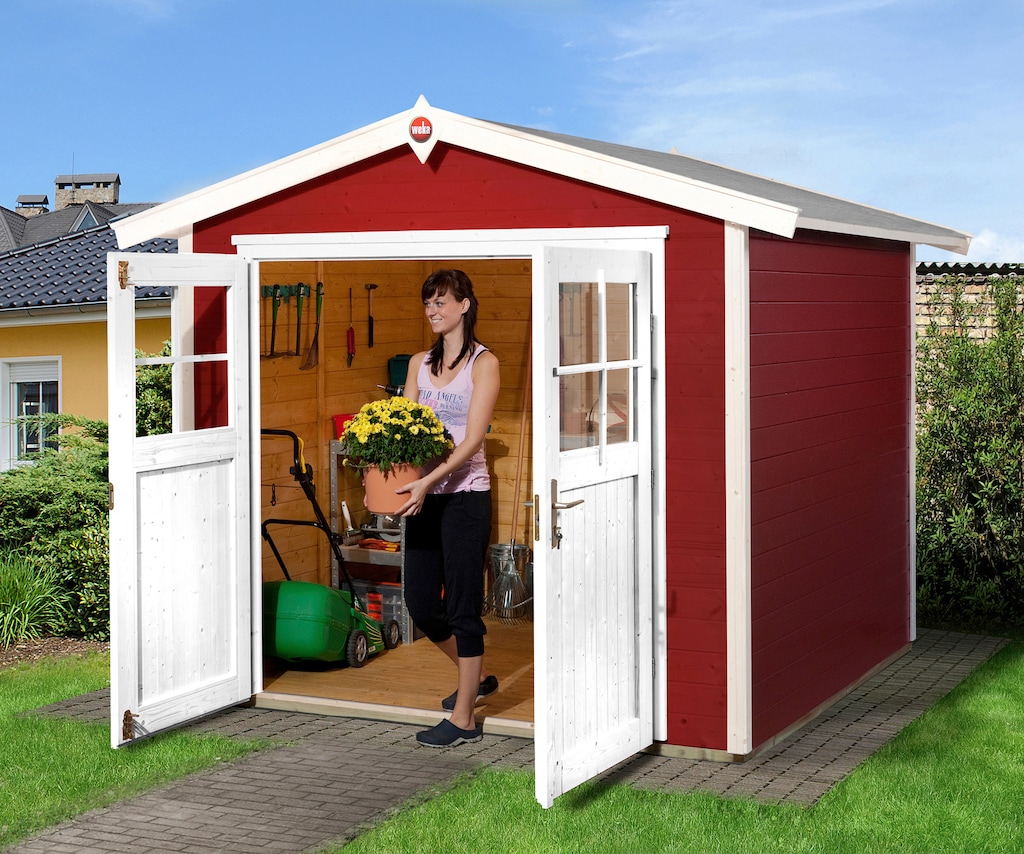Weka Holz-Gartenhaus Satteldach Lasiert 259 cm günstig online kaufen