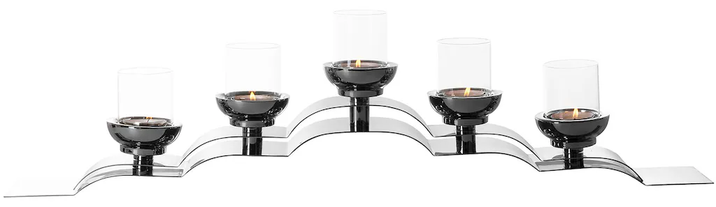Fink Kerzenleuchter "NUVOLA", (1 St.), Teelichthalter inkl. Glas, 5-flammig günstig online kaufen