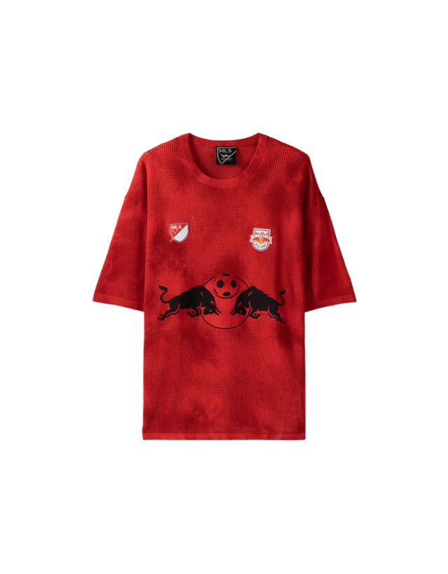 Bershka T-Shirt New York Red Bulls Aus Mesh Mit Tie-Dye-Print Damen S Rot günstig online kaufen