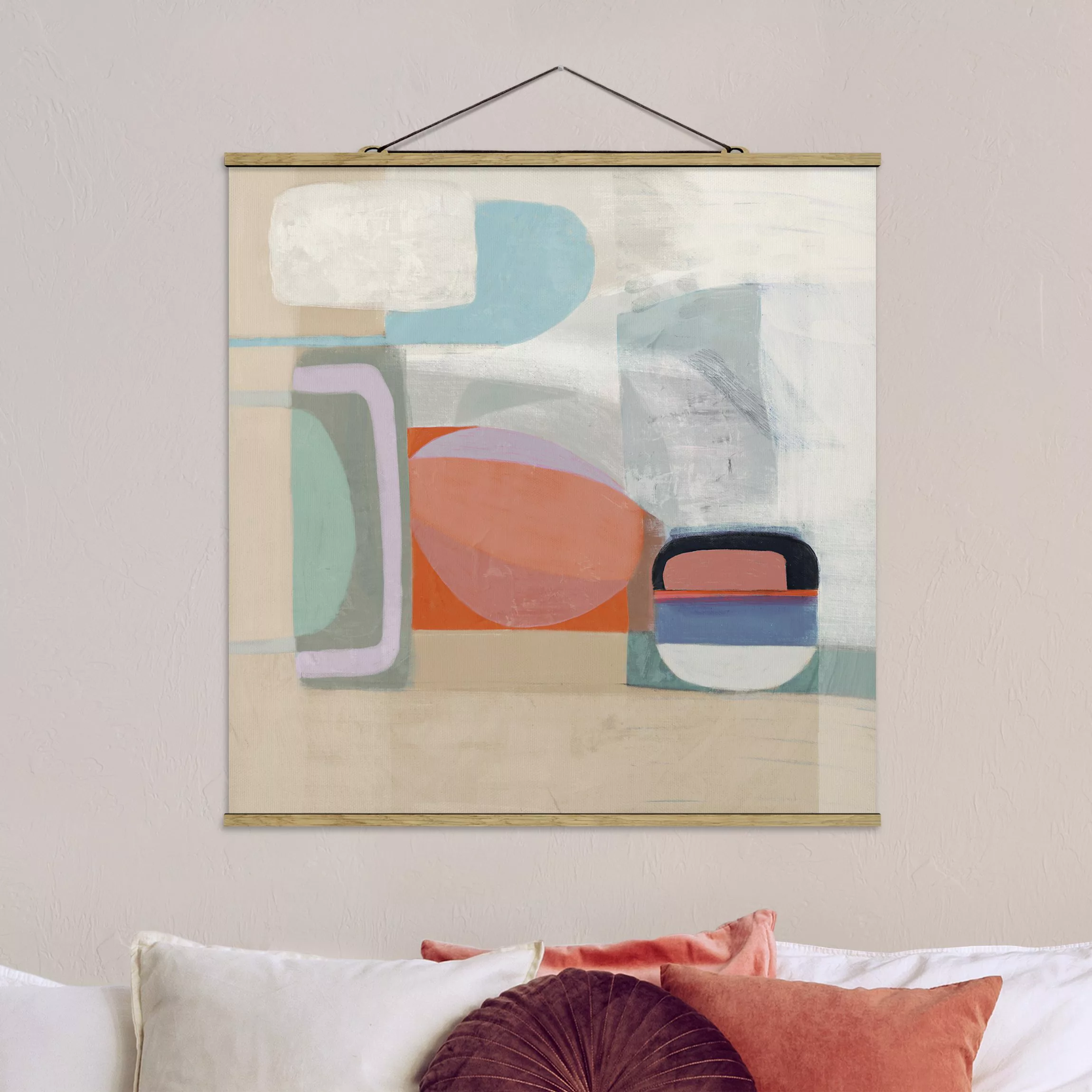 Stoffbild Abstrakt mit Posterleisten - Quadrat Multiform IV günstig online kaufen
