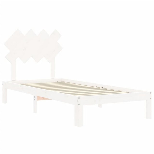 vidaXL Massivholzbett mit Kopfteil Weiß 90x200 cm1689835 günstig online kaufen