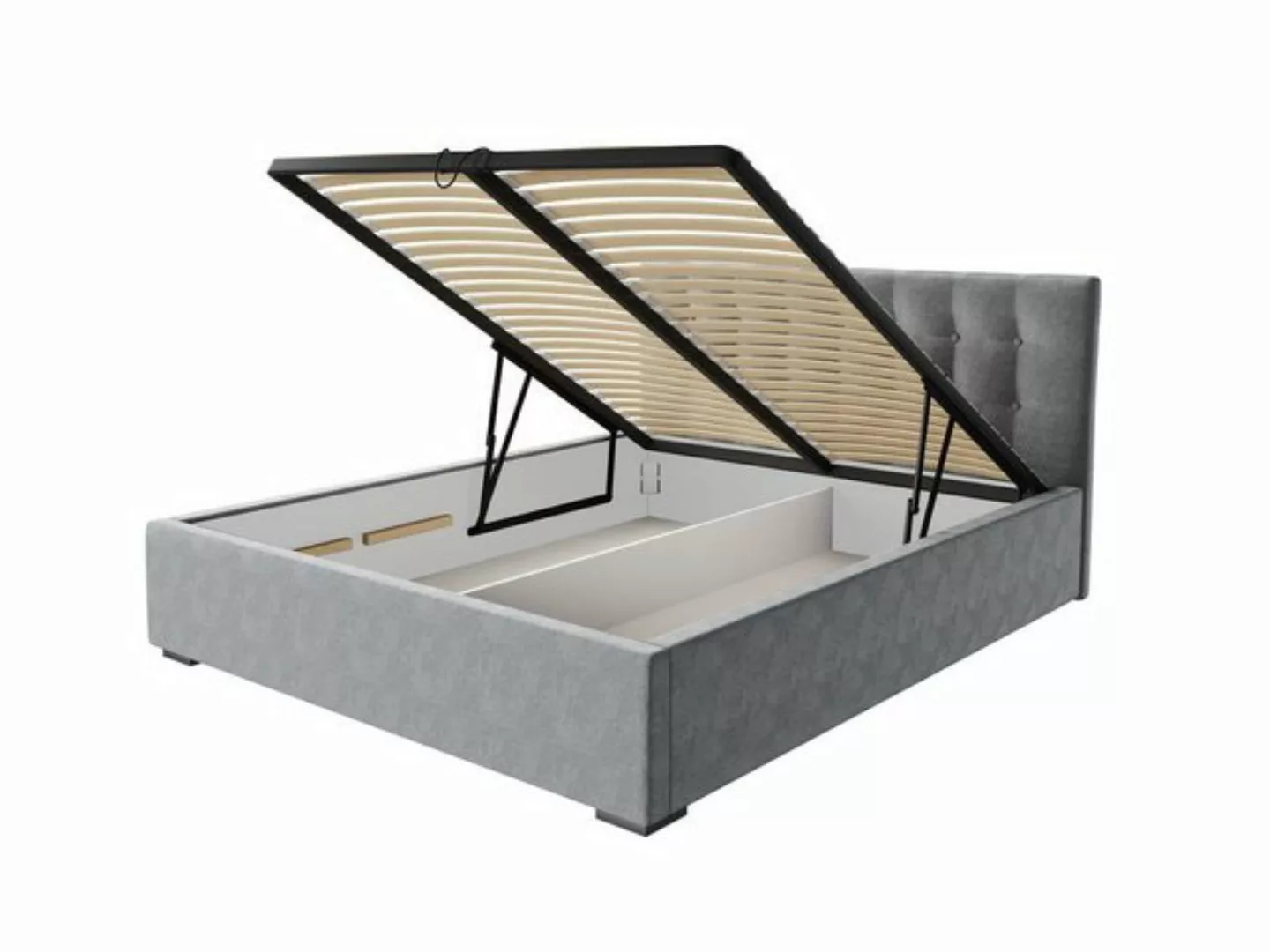Deine Möbel 24 Polsterbett Bett Ehebett BERTA inkl. Bettkasten und Lattenro günstig online kaufen