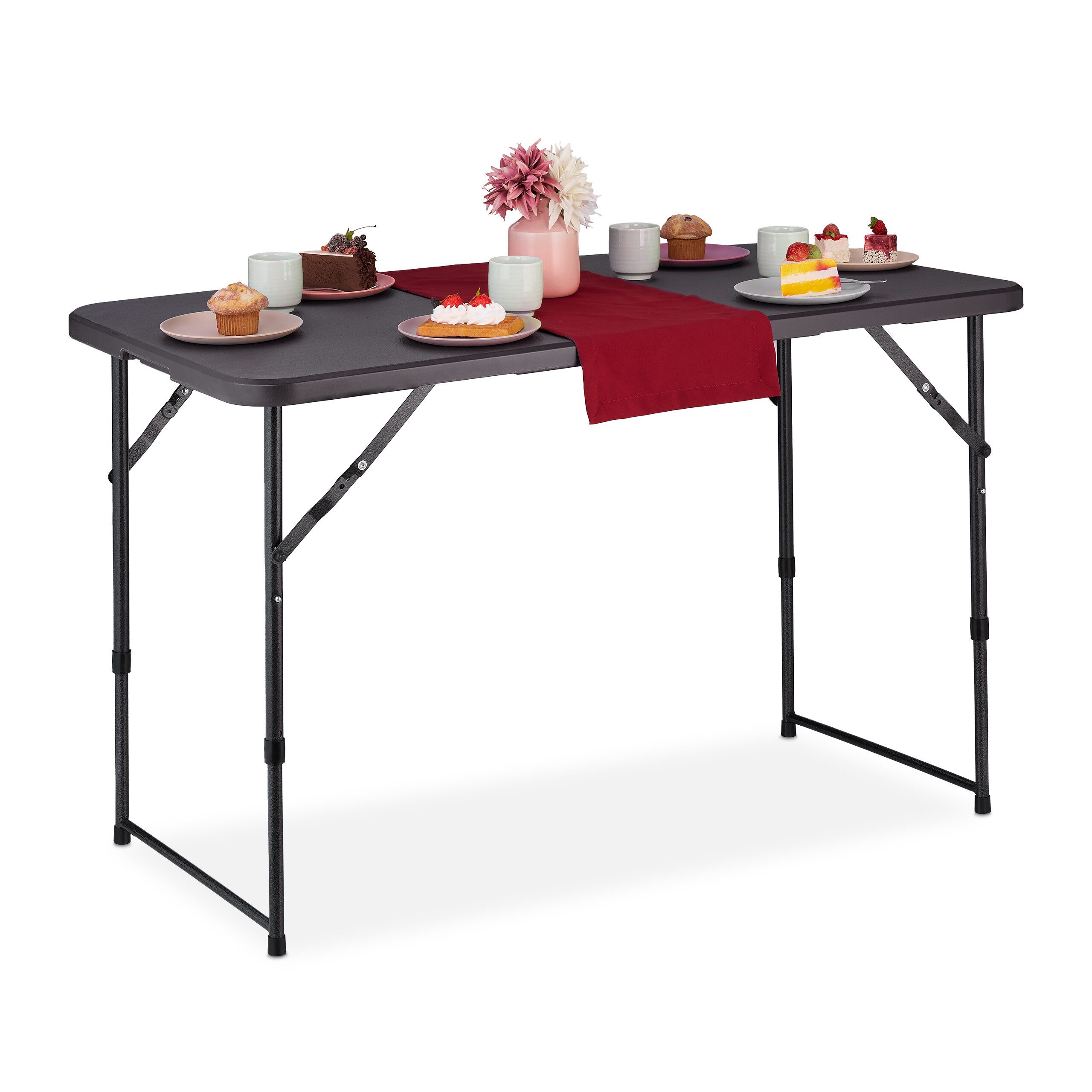 relaxdays Gartentisch Campingtisch klappbar, Grau günstig online kaufen
