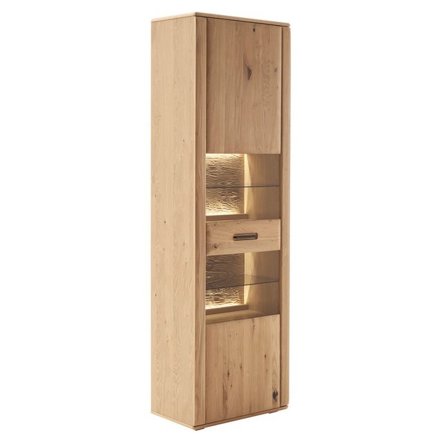 expendio Vitrine Alcuro 3 Ast/Balkeneiche massiv 64x207x37 cm günstig online kaufen