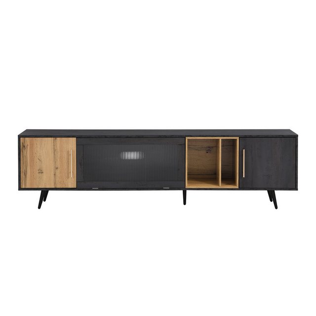 IDEASY TV-Schrank Schließfach, 200x40x55,5 cm, dunkles Holz, (grau und Holz günstig online kaufen