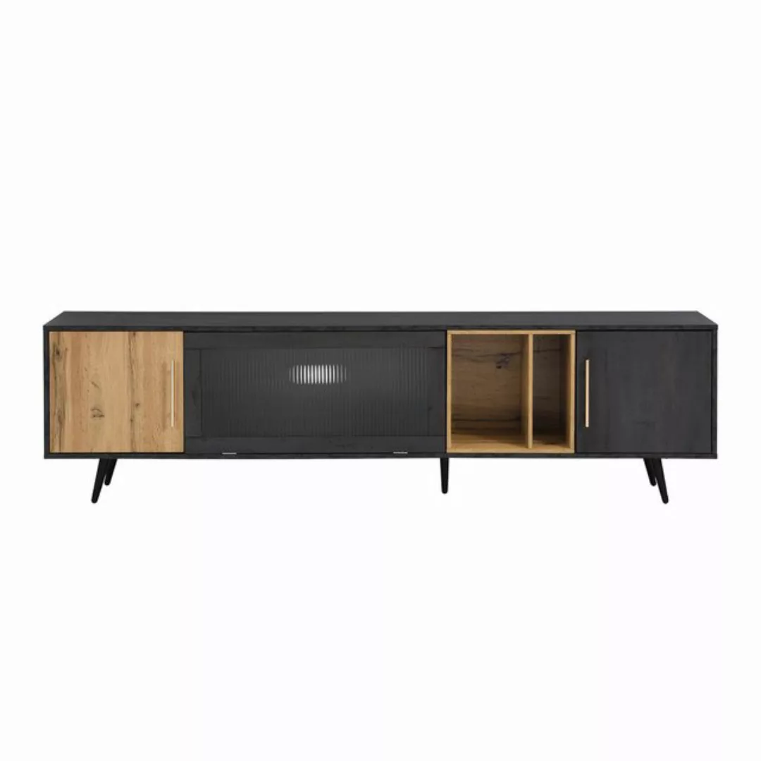 IDEASY TV-Schrank Schließfach, 200x40x55,5 cm, dunkles Holz, (grau und Holz günstig online kaufen