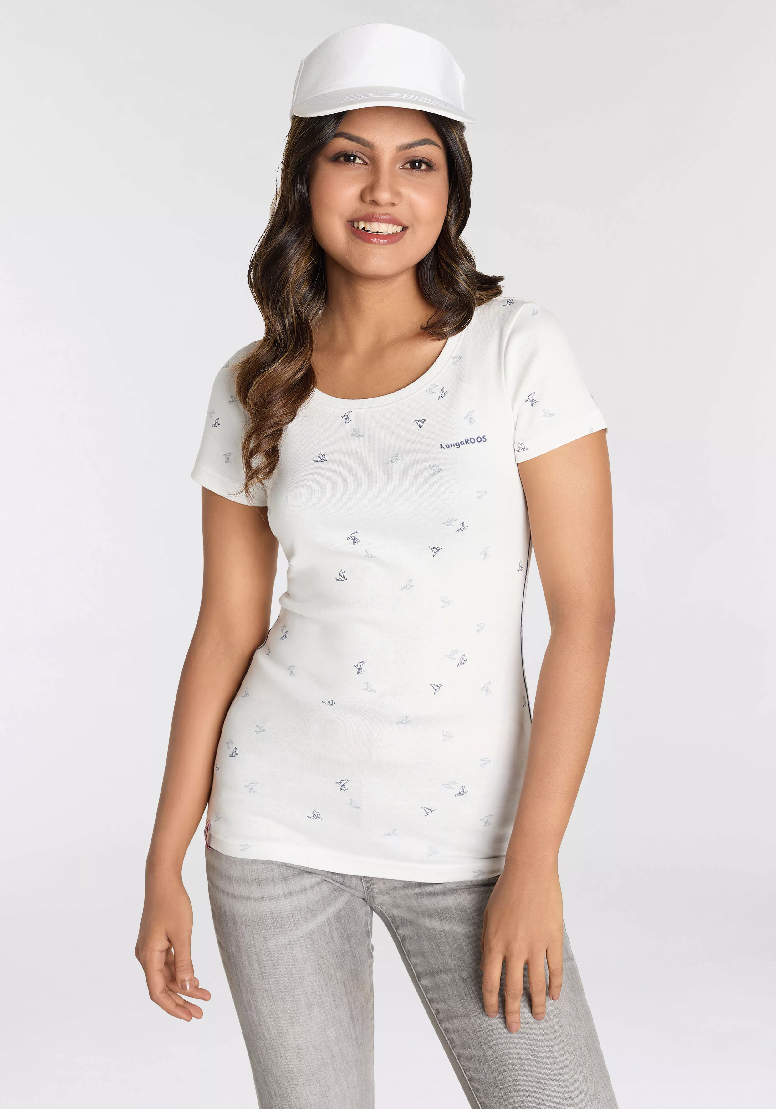 KangaROOS Kurzarmshirt mit trendigem Allover-Print günstig online kaufen