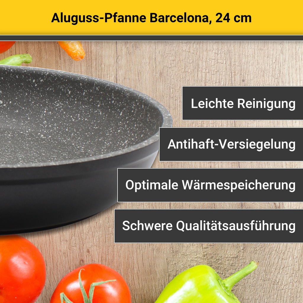 Krüger Bratpfanne »Aluguss Pfanne Bacelona«, Aluminiumguss, (1 tlg.), für I günstig online kaufen