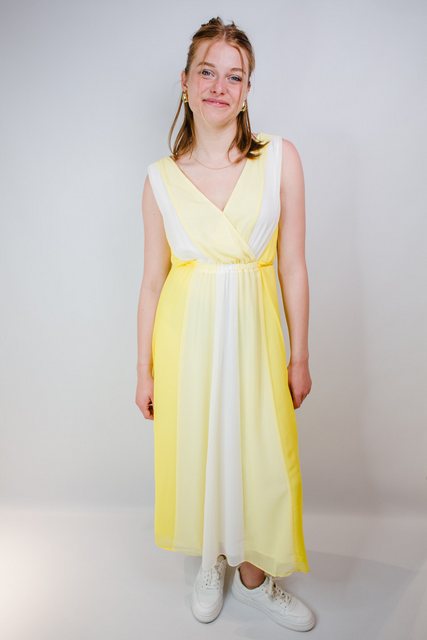 Comma Blusenkleid Kleid COMMA gelb/ weiß günstig online kaufen