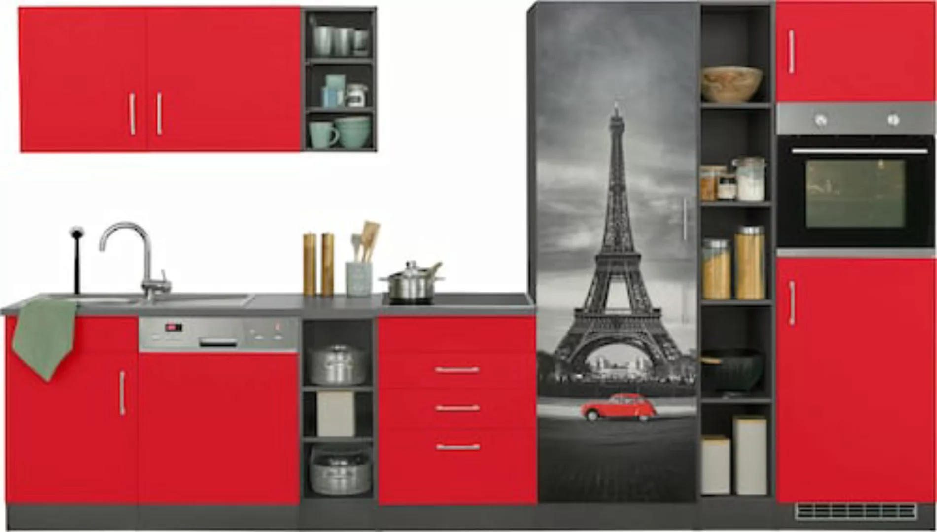 HELD MÖBEL Küchenzeile "Paris", ohne E-Geräte, Breite 350 cm günstig online kaufen