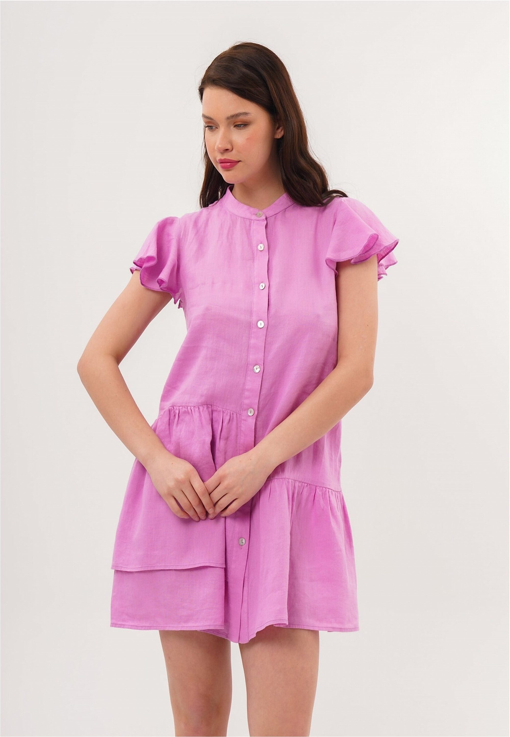 freshlions Jerseykleid "Jolin", (1 tlg.), mit zarten Volantärmeln günstig online kaufen