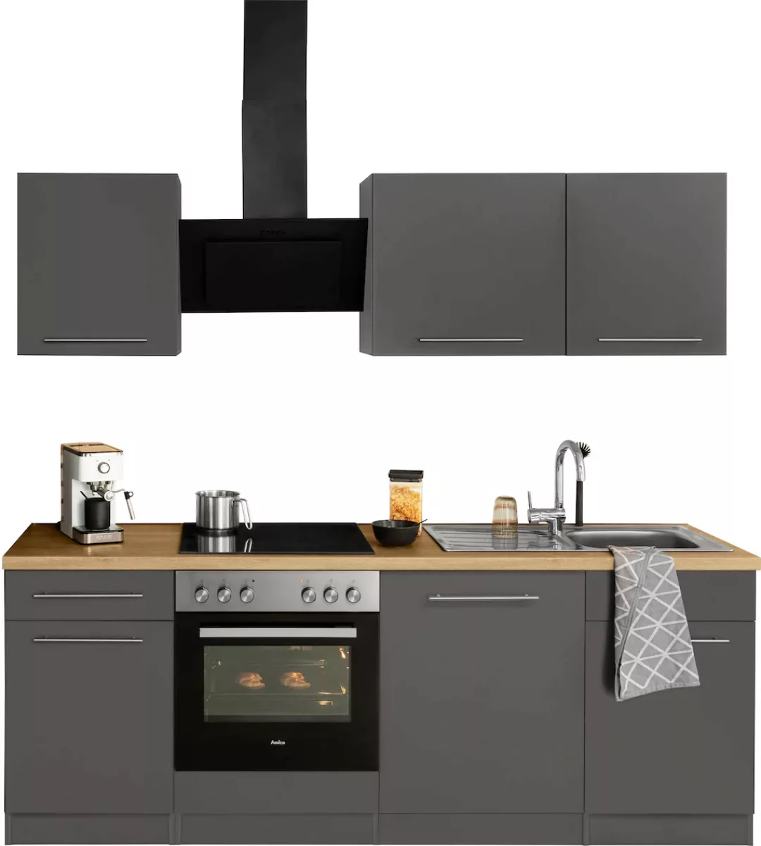 wiho Küchen Küchenzeile "Unna", mit E-Geräten, Breite 220 cm günstig online kaufen