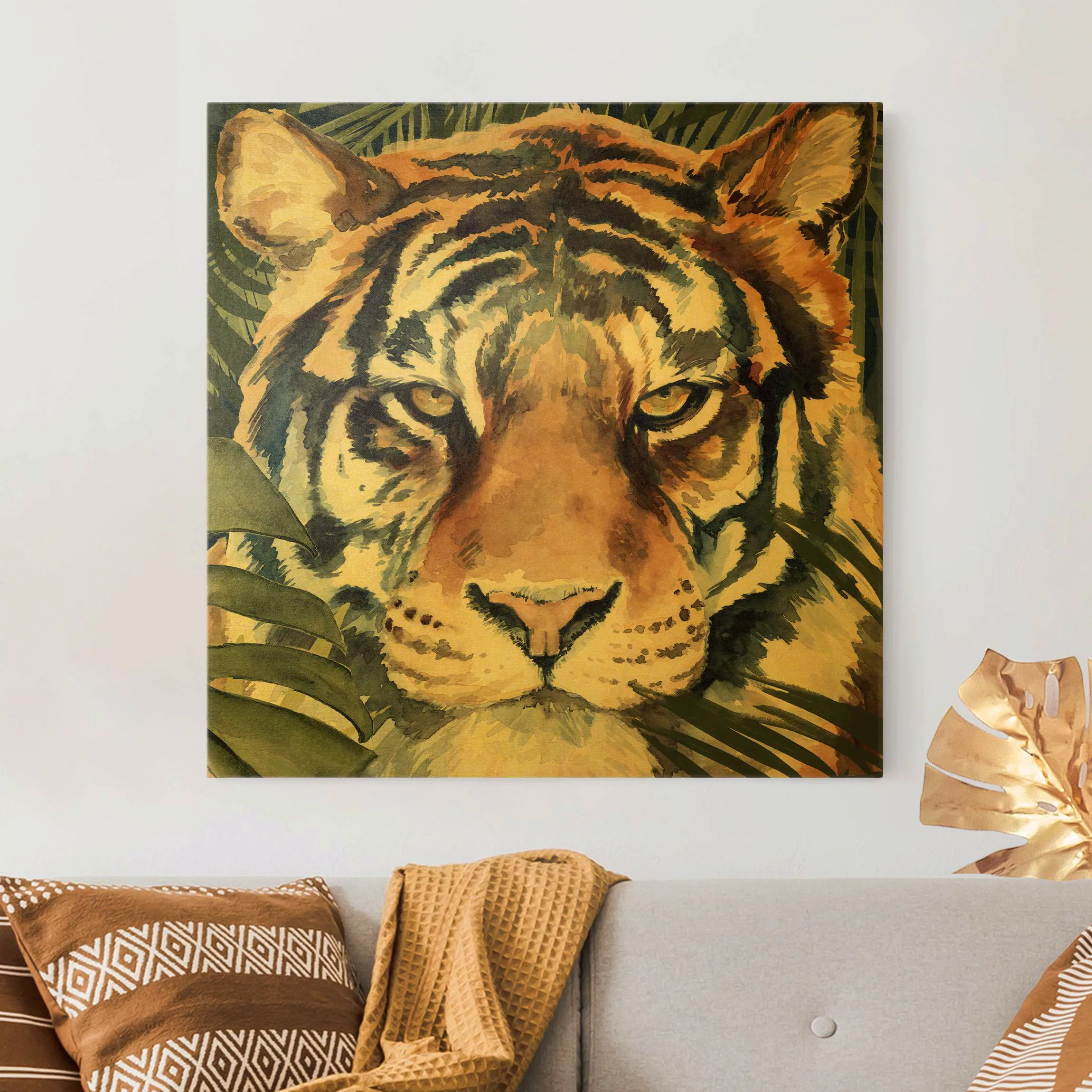 Leinwandbild Tiger im Dschungel günstig online kaufen