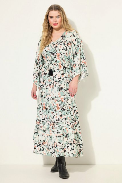 Studio Untold Maxikleid Maxikleid A-Line Kimono-Style Flower-Print günstig online kaufen