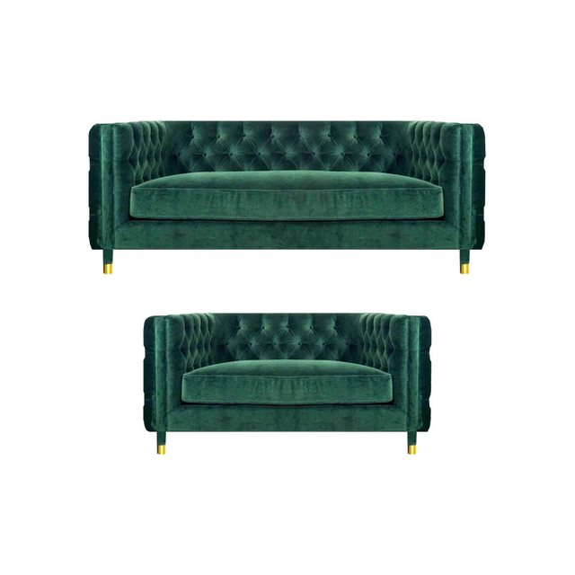 JVmoebel Chesterfield-Sofa Set Komplett 2x Sofas Couchen Sofagarnitur Polst günstig online kaufen