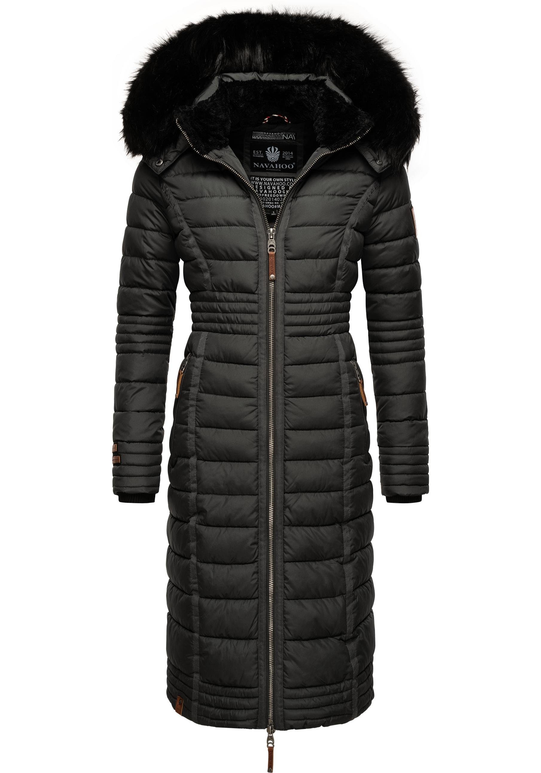 Navahoo Wintermantel "Umay", langer Damen Winter Steppmantel mit Kunstfellk günstig online kaufen