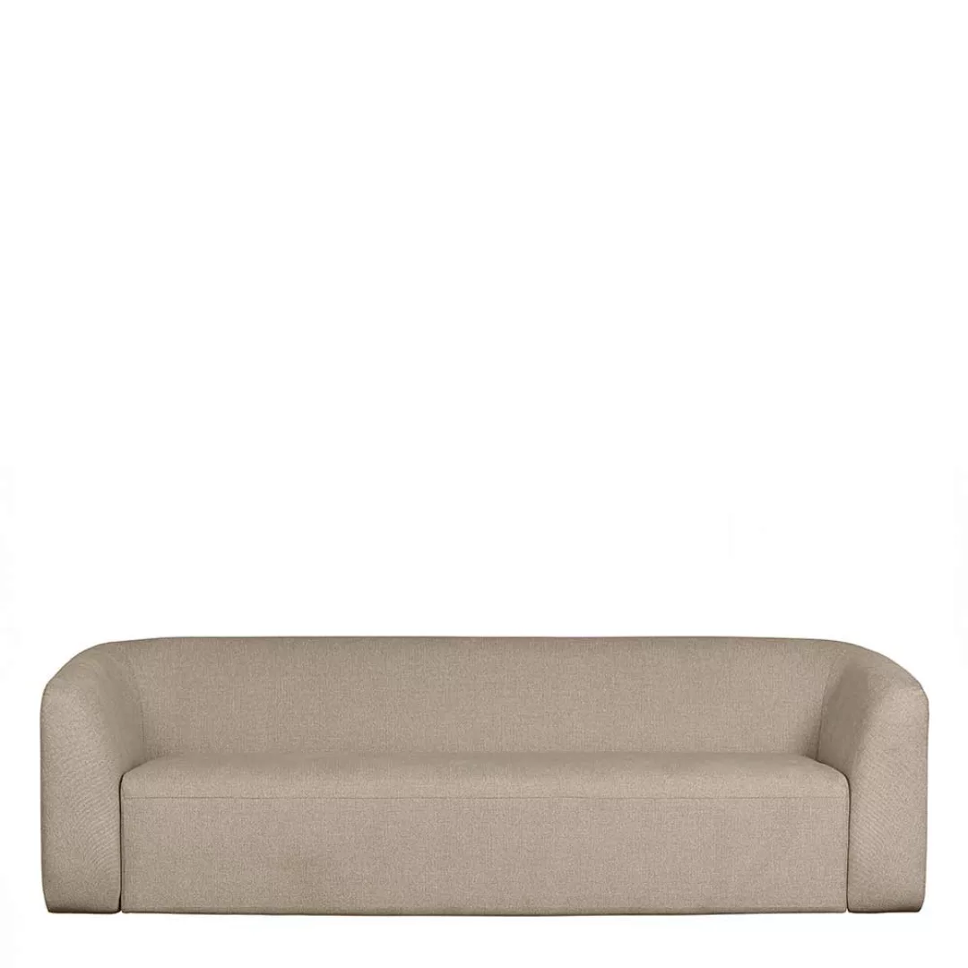Sofa Dreisitzer Beige aus Chenillegewebe Skandi Design günstig online kaufen