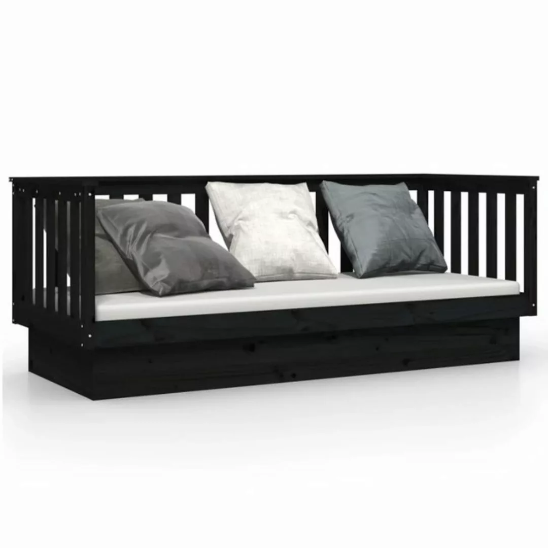 furnicato Bett Tagesbett Schwarz 90x190 cm Massivholz Kiefer (1-tlg) günstig online kaufen