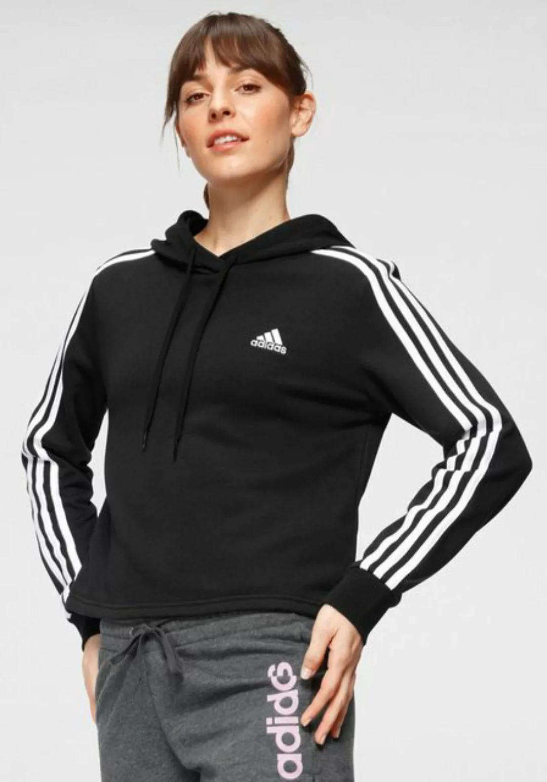 adidas Sportswear Kapuzensweatshirt ESSENTIALS 3-STREIFEN CROPPED HOODIE günstig online kaufen