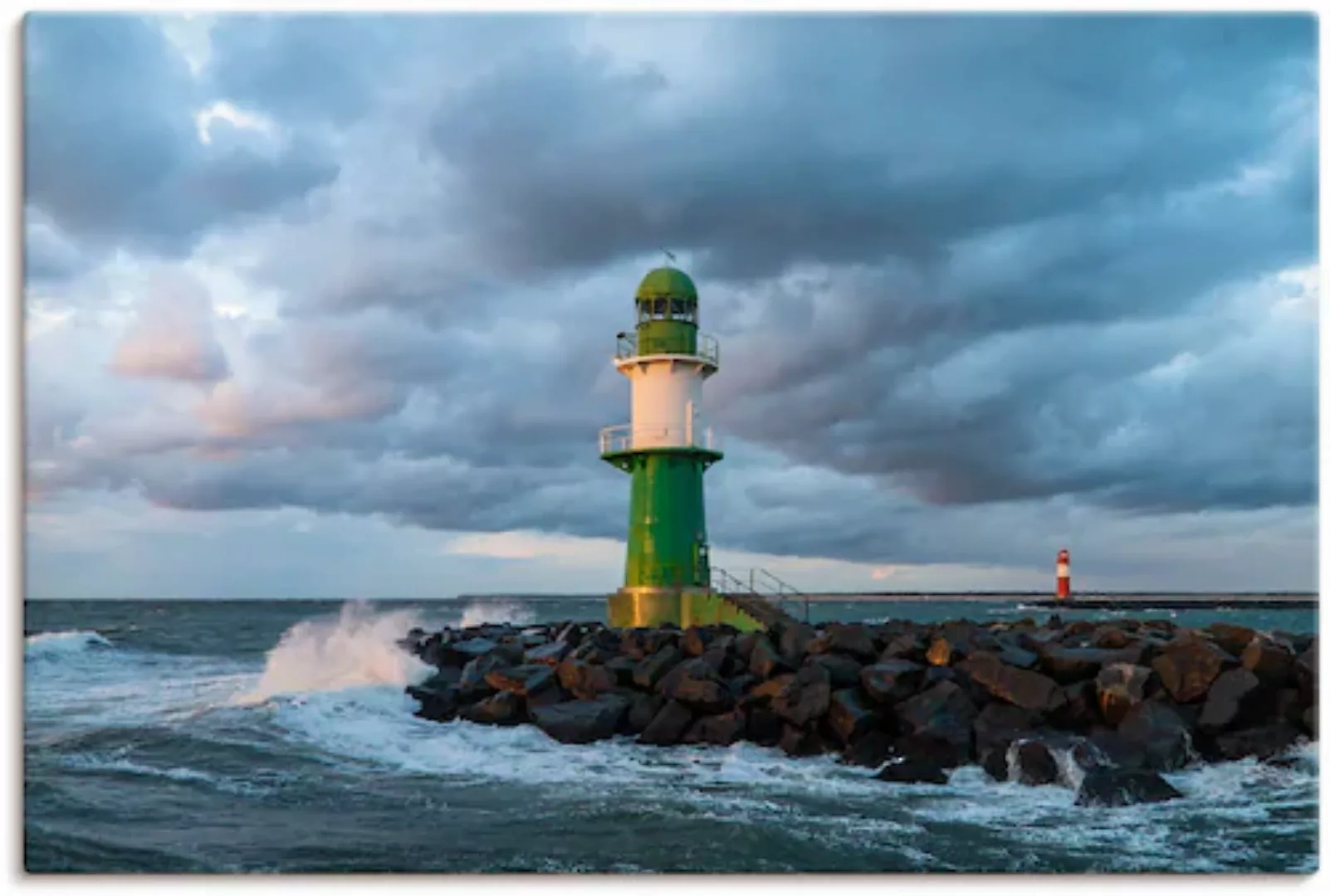 Artland Leinwandbild "Mole in Warnemünde III", Gebäude, (1 St.), auf Keilra günstig online kaufen