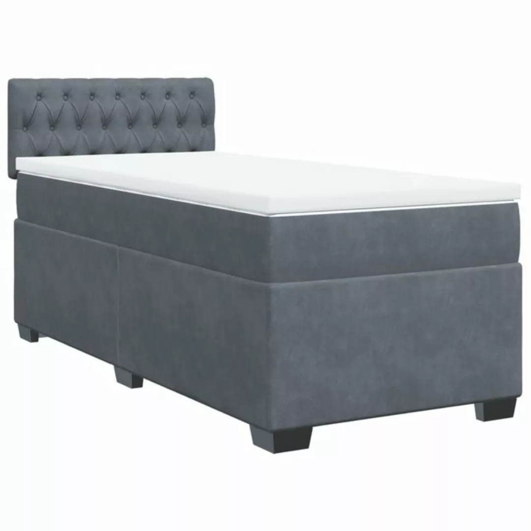 vidaXL Bett Boxspringbett mit Matratze Dunkelgrau 90x190 cm Samt günstig online kaufen