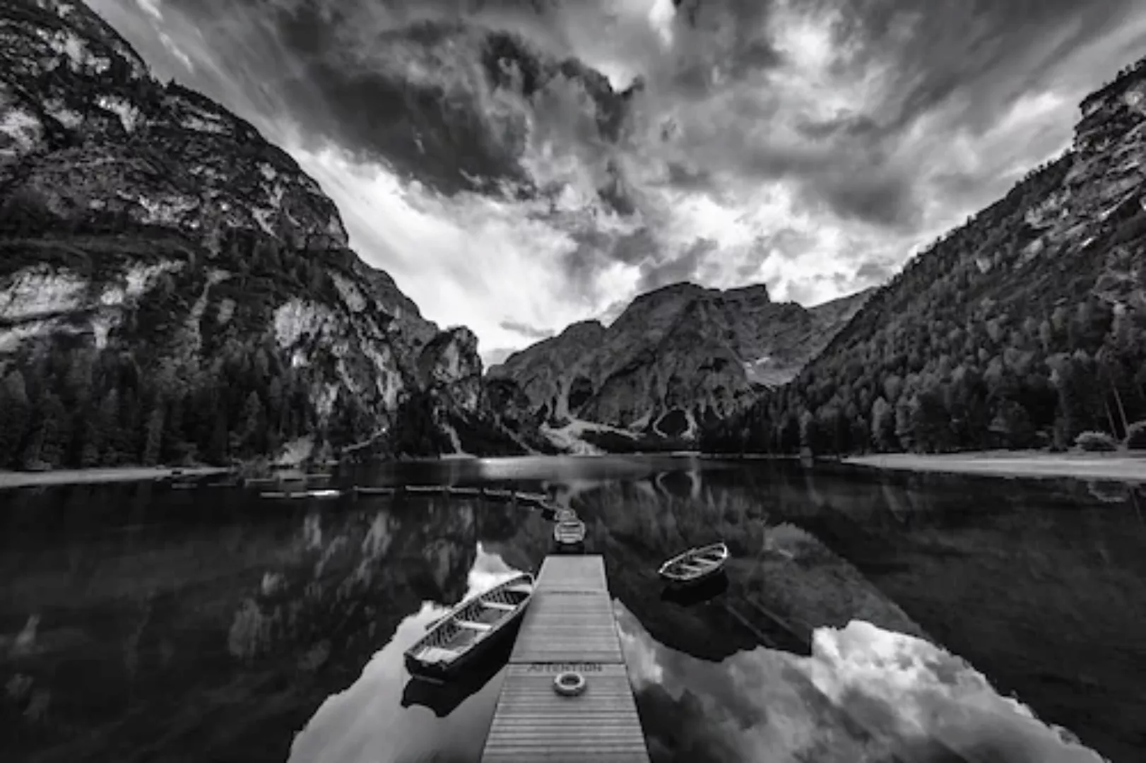 Papermoon Fototapete »Photo-Art MARCO TAGLIARINO, BRAIES 'GRAUSTUFEN'« günstig online kaufen