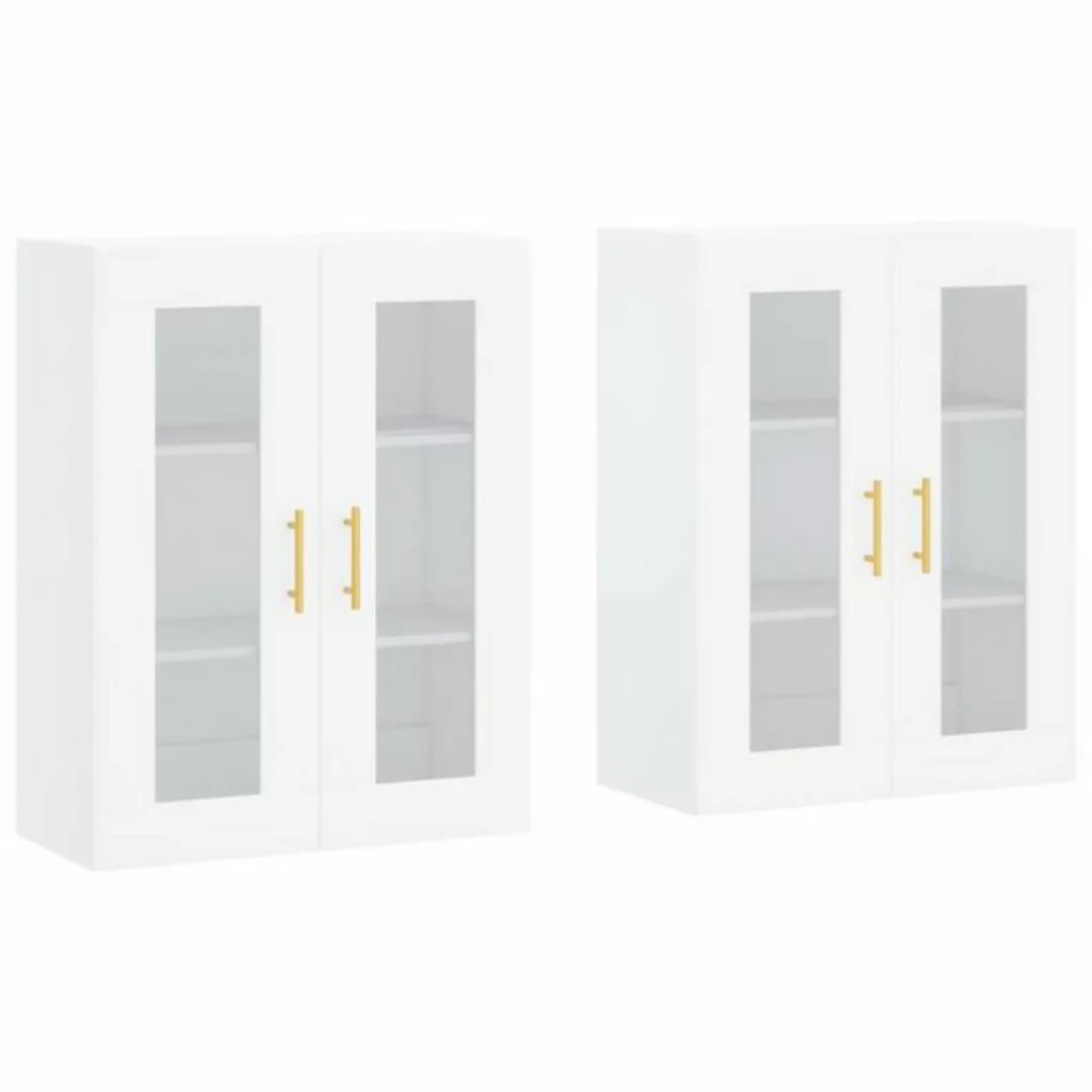 vidaXL Hängeschrank Wandschränke 2 Stk Weiß Spanplatte Glas Vitrine Hängesc günstig online kaufen