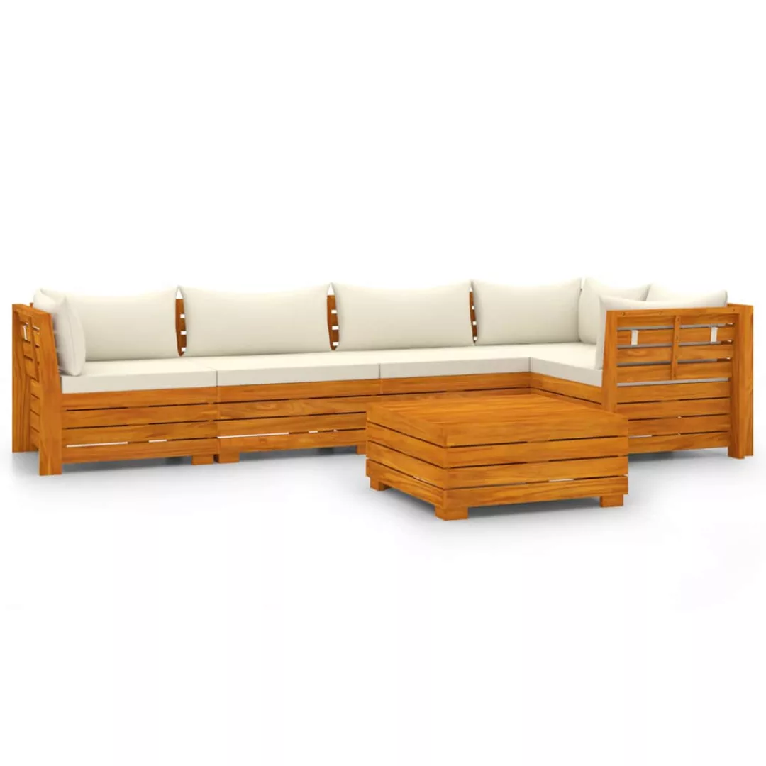 6-tlg. Garten-lounge-set Mit Kissen Massivholz Akazie günstig online kaufen