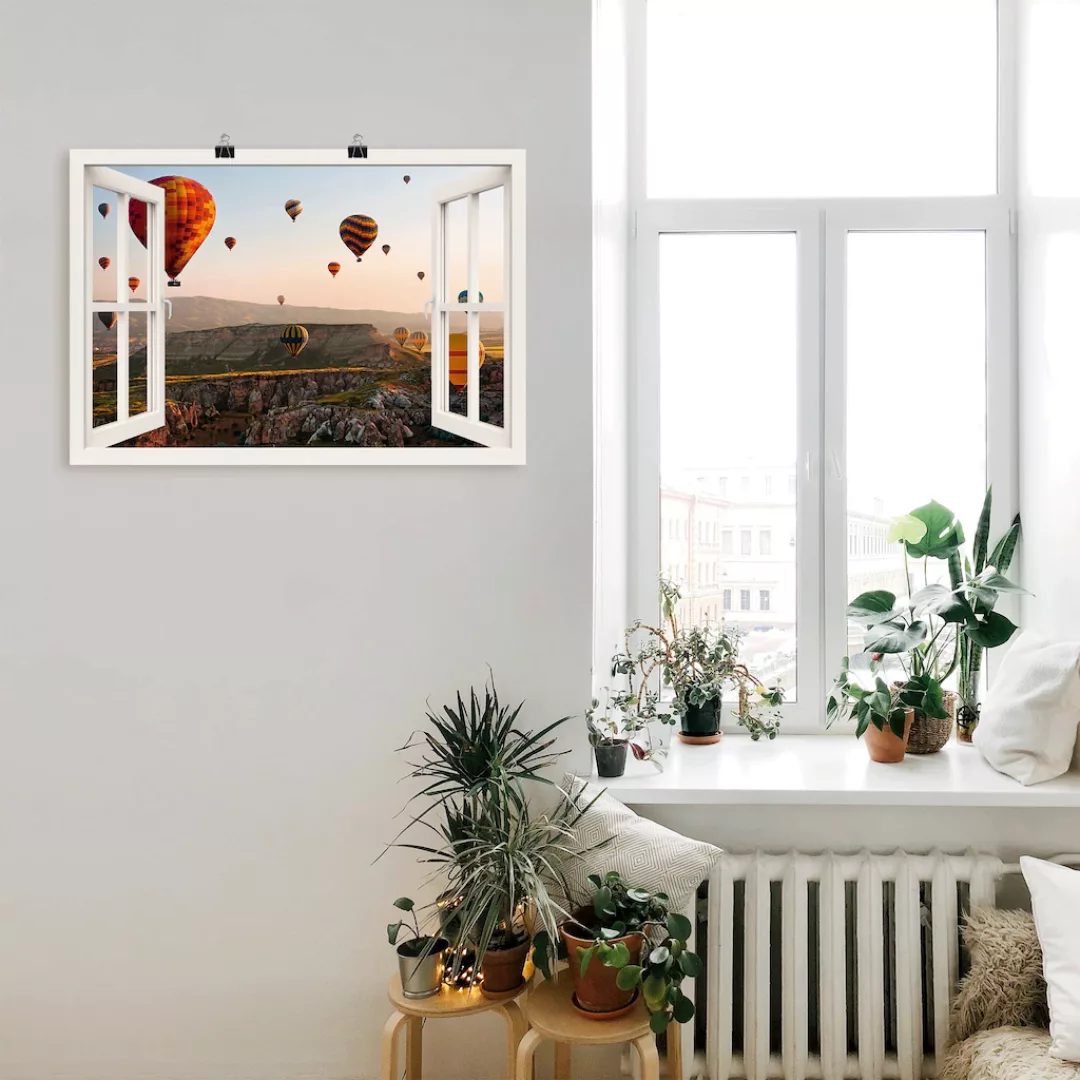 Artland Wandbild »Fensterblick Kappadokien Ballonfahrt«, Ballonfahren, (1 S günstig online kaufen