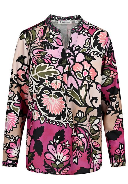 BICALLA Blusentop Blusen-Shirt mit Panneaux-Print in Pink/Sand günstig online kaufen