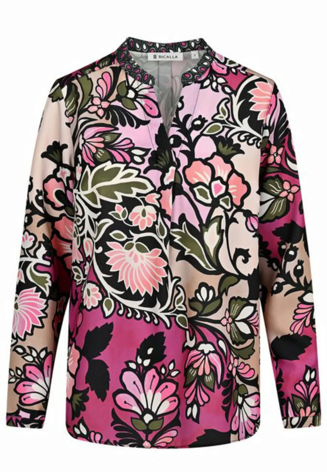 BICALLA Blusentop Blusen-Shirt mit Panneaux-Print in Pink/Sand günstig online kaufen