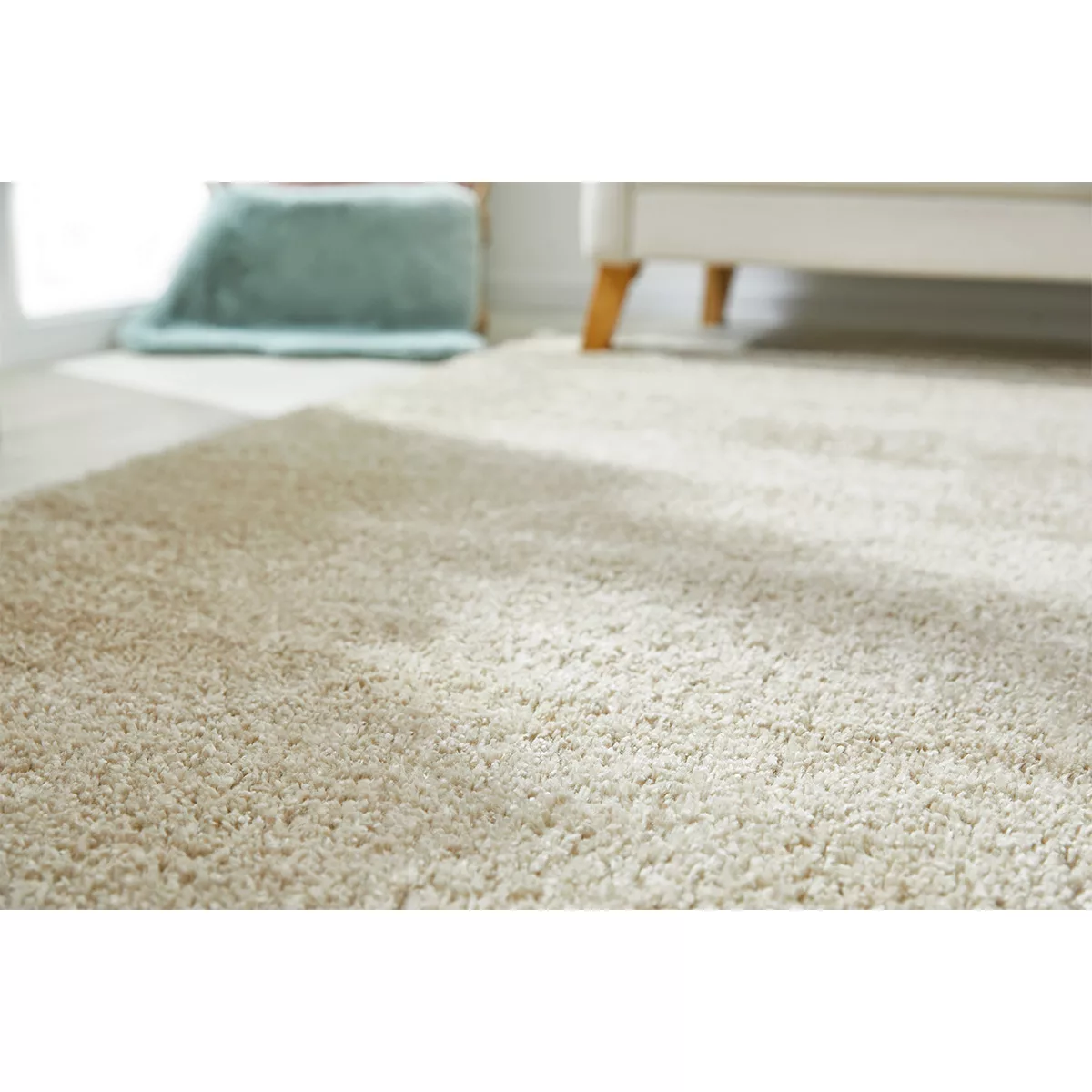 HOMCOM Hochflor Teppich Beige 170 x 120 x 4 cm   Aosom günstig online kaufen