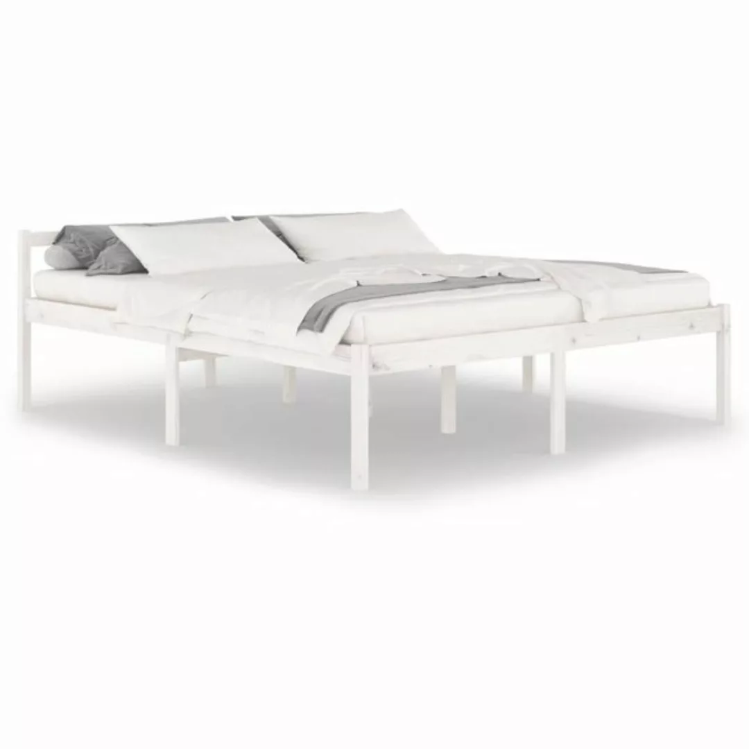 furnicato Bett Seniorenbett Weiß 180x200 cm Massivholz Kiefer günstig online kaufen
