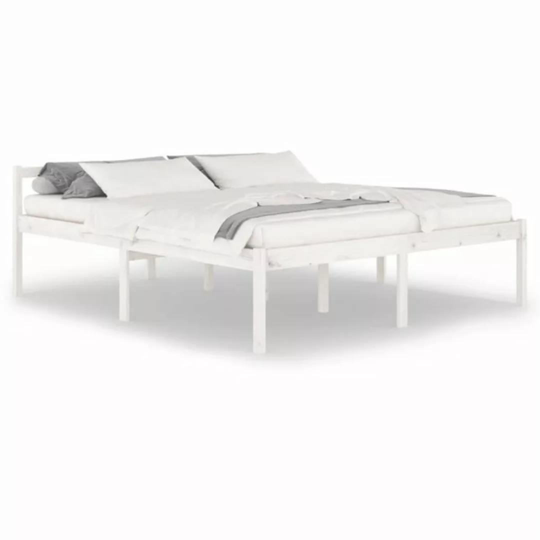 furnicato Bett Seniorenbett Weiß 180x200 cm Massivholz Kiefer (1-tlg) günstig online kaufen