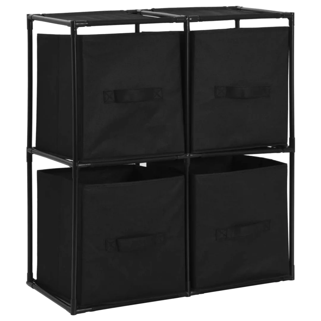 Lagerschrank Mit 4 Stoffkörben Schwarz 63ã30ã71 Cm Stahl günstig online kaufen